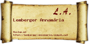Lemberger Annamária névjegykártya